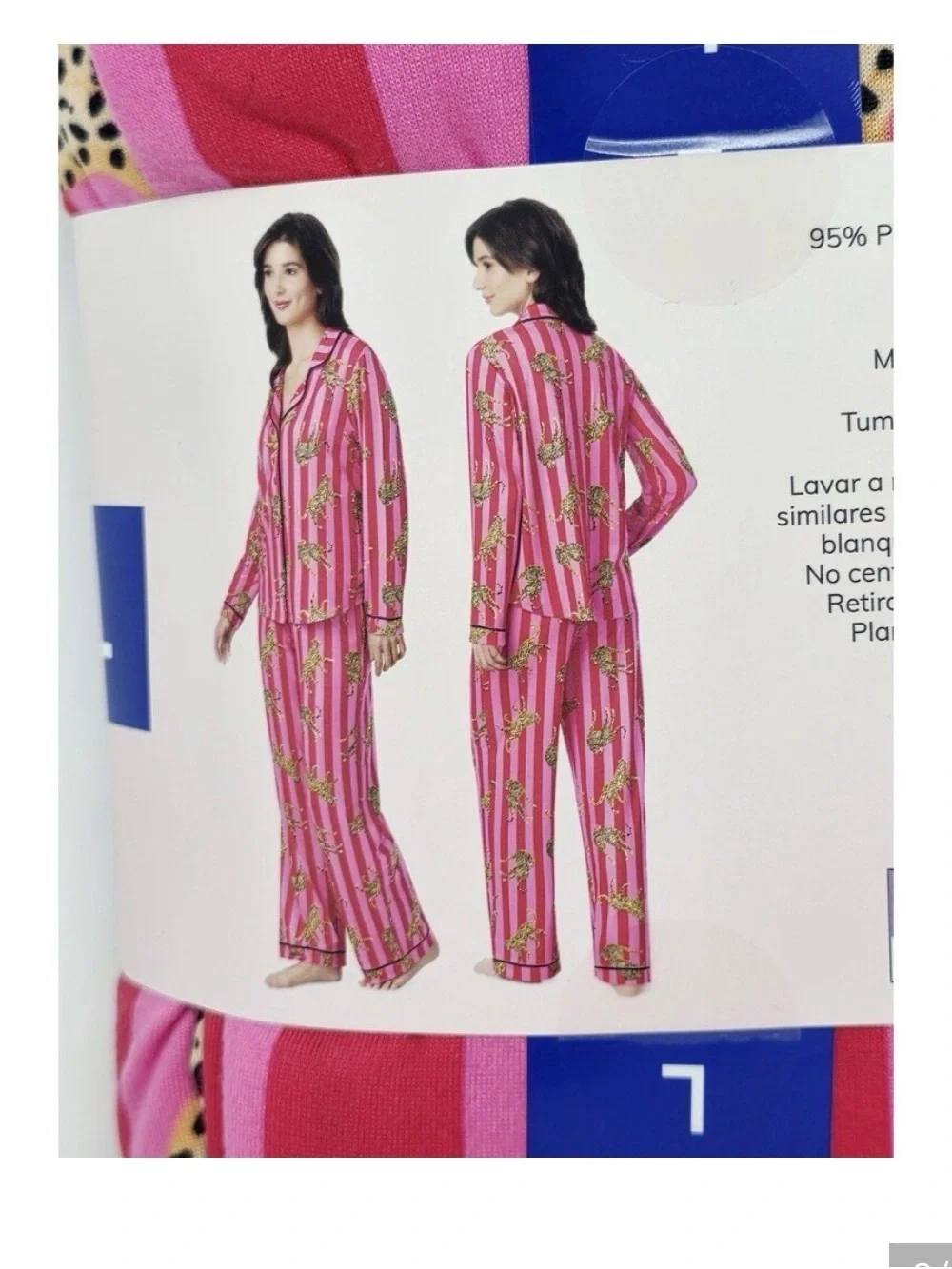 Room Service Women's Notch Collar Pajama Set in Pink & Fuchsia Stripe
